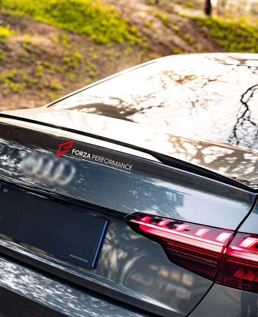 CARBON BODY KIT for AUDI A4 S4 B9 2019 - 2025 FORZA PERFORMANCE Custom fit Dry Carbon Achen Cybe Achencybe Design Style
Set includes:

Front Lip
Rear Diffuser (A4 version or S4 four-outlet exhaust version — specify your model)
Rear Spoiler
Material: Carbon

NOTE: Professional installation is required.