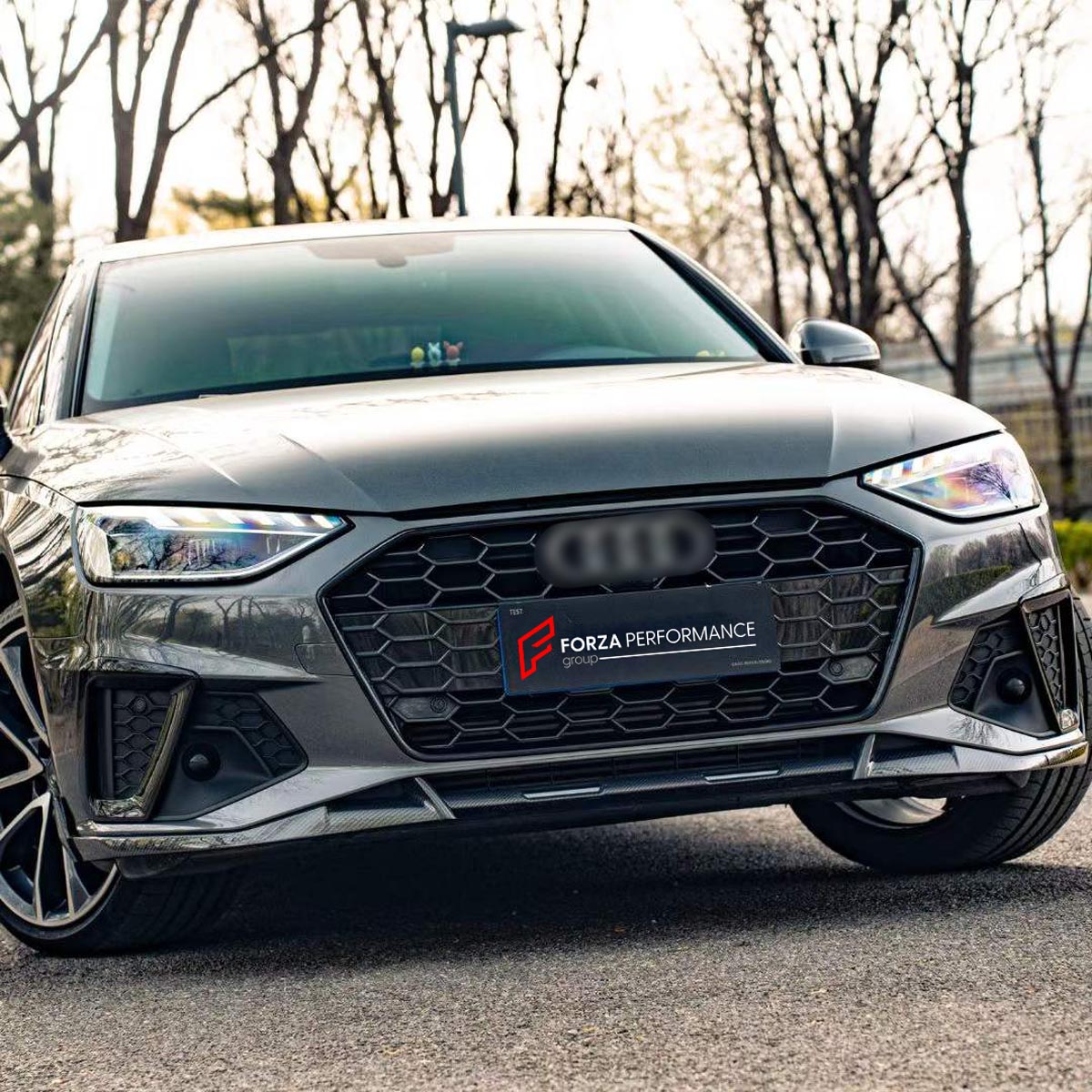 CARBON BODY KIT for AUDI A4 S4 B9 2019 - 2025 FORZA PERFORMANCE Custom fit Dry Carbon Achen Cybe Achencybe Design Style
Set includes:

Front Lip
Rear Diffuser (A4 version or S4 four-outlet exhaust version — specify your model)
Rear Spoiler
Material: Carbon

NOTE: Professional installation is required.