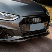 CARBON BODY KIT for AUDI A4 S4 B9 2019 - 2025 FORZA PERFORMANCE Custom fit Dry Carbon Achen Cybe Achencybe Design Style
Set includes:

Front Lip
Rear Diffuser (A4 version or S4 four-outlet exhaust version — specify your model)
Rear Spoiler
Material: Carbon

NOTE: Professional installation is required.