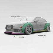 CARBON BODY KIT for Audi A6 C7 2011 - 2018
Set includes:

Front Lip
Front Fenders
Side Skirts
Rear Fenders
Ducktail Spoiler
Rear Diffuser
Rear Bumper Splitters
Material: Carbon

NOTE: Professional installation is required.