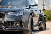 CARBON BODY KIT for Audi A6 C7 2011 - 2018
Set includes:

Front Lip
Front Fenders
Side Skirts
Rear Fenders
Ducktail Spoiler
Rear Diffuser
Rear Bumper Splitters
Material: Carbon

NOTE: Professional installation is required.