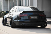 CARBON BODY KIT for Audi A6 C7 2011 - 2018
Set includes:

Front Lip
Front Fenders
Side Skirts
Rear Fenders
Ducktail Spoiler
Rear Diffuser
Rear Bumper Splitters
Material: Carbon

NOTE: Professional installation is required.