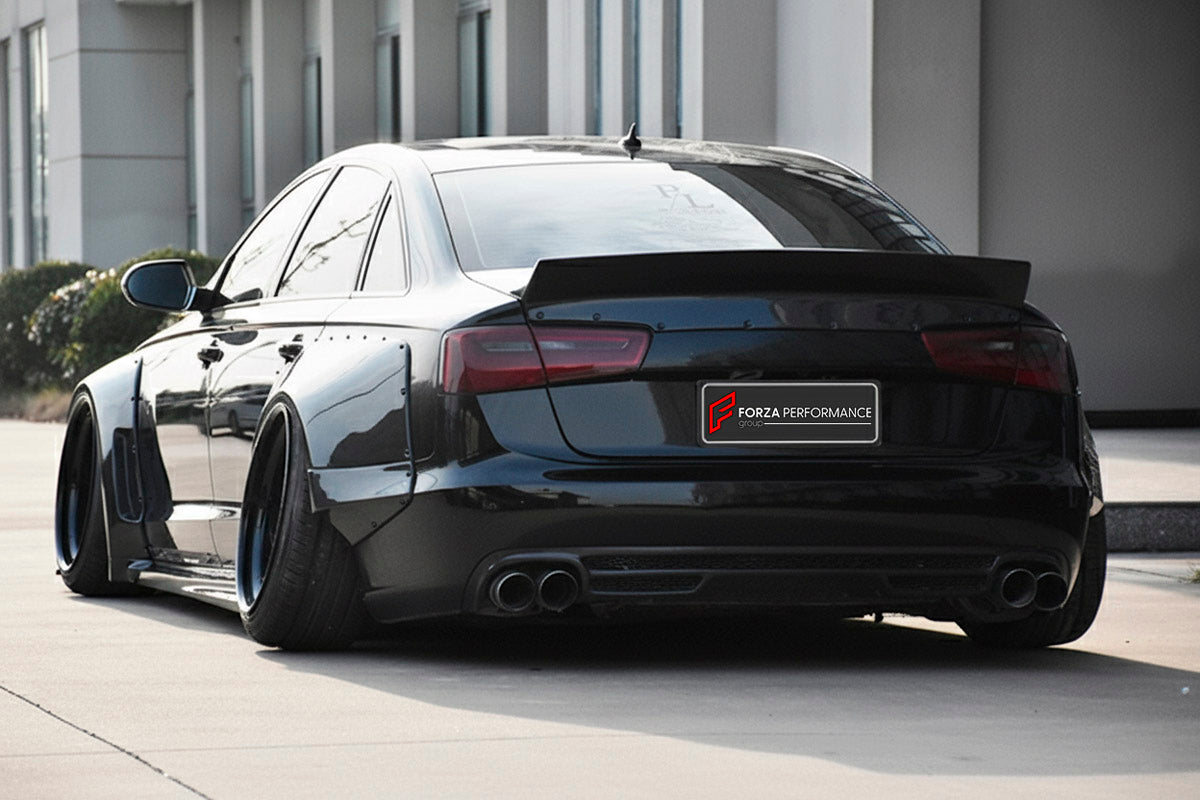 CARBON BODY KIT for Audi A6 C7 2011 - 2018
Set includes:

Front Lip
Front Fenders
Side Skirts
Rear Fenders
Ducktail Spoiler
Rear Diffuser
Rear Bumper Splitters
Material: Carbon

NOTE: Professional installation is required.