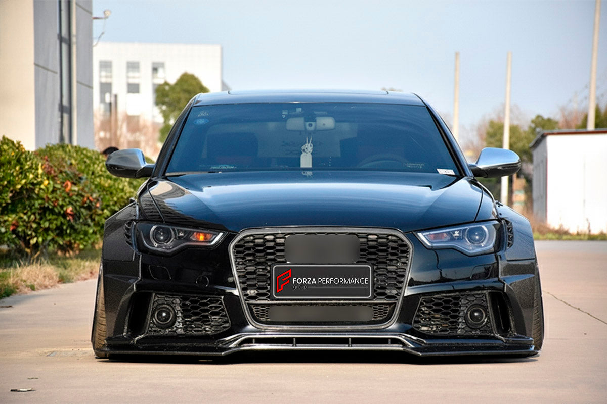 CARBON BODY KIT for Audi A6 C7 2011 - 2018
Set includes:

Front Lip
Front Fenders
Side Skirts
Rear Fenders
Ducktail Spoiler
Rear Diffuser
Rear Bumper Splitters
Material: Carbon

NOTE: Professional installation is required.