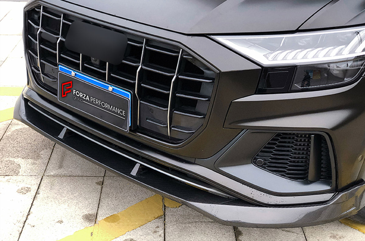CARBON BODY KIT for Audi Q8 4M 2019 - 2023
Set includes:

Front Lip
Side Skirts
Roof Spoiler
Rear Diffuser
Material: Carbon

NOTE: Professional installation is required.