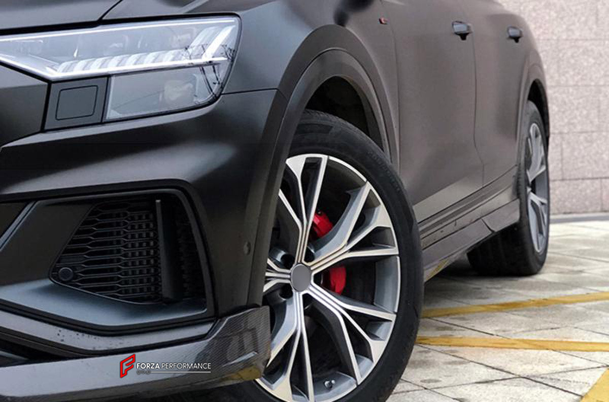 CARBON BODY KIT for Audi Q8 4M 2019 - 2023
Set includes:

Front Lip
Side Skirts
Roof Spoiler
Rear Diffuser
Material: Carbon

NOTE: Professional installation is required.