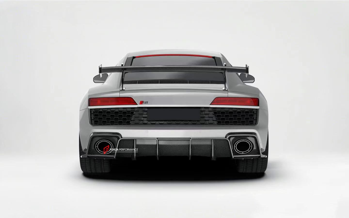 CARBON BODY KIT for AUDI R8 4S FACELIFT 2019 - 2023

Set includes:

Front Lip
Front Canards
Hood / Bonnet
Side Air Vents Cover
Side Skirts
Rear Spoiler
Rear Diffuser

Material: Carbon Fiber

Note: Professional installation is required.