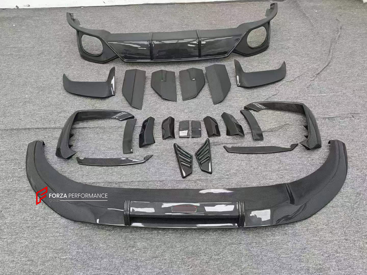 CARBON BODY KIT for AUDI RS Q8 4M 2019 - 2024 FORZA PERFORMANCE custom fit ABT Style

Set includes:
Front Lip
Front Bumper Canards
Front Bumper Air Vent Covers
Front Grille Mesh Cover Trims
Fender Flares
Rear Bumper Fins
Rear Diffuser

Material: Carbon

NOTE: Professional installation is required.