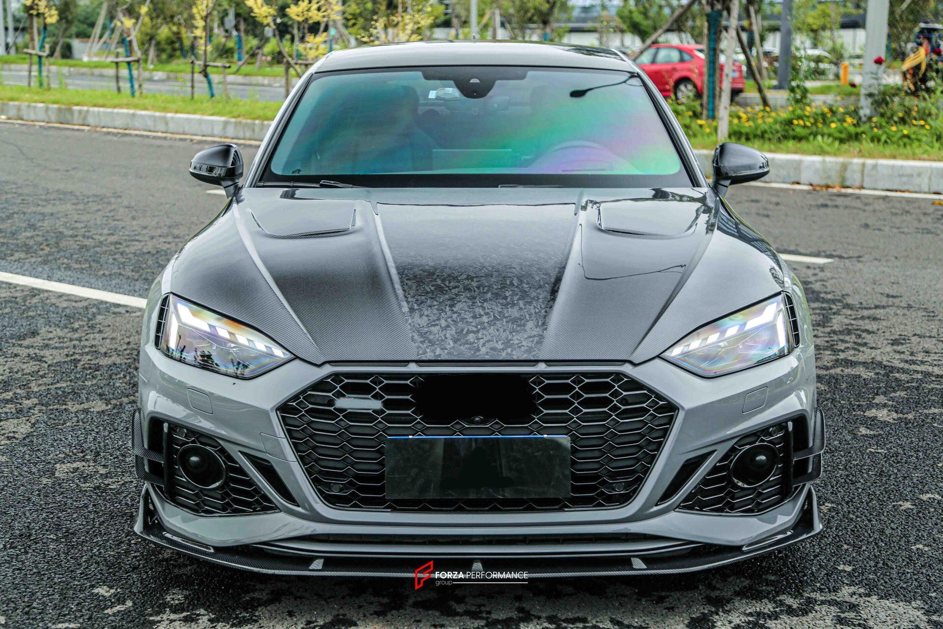 CARBON BODY KIT for AUDI RS5 F5 FACELIFT 2020+    Set includes:  Front Lip  Front Canards Hood/Bonnet Rear Diffuser