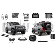 CARBON BODY KIT for BAW 212 T01 2024+ FORZA PERFORMANCE custom fit Black Knight Style

Set includes:
Front Bumper Assembly
Front Grille
Fog Lights
LED Lights
Hood Bonnet
Side Air Vents
Electric Side Steps
Fender Flares
LED Tail Lights
Rear Bumper
Molle Panel
Roof Rack Bar Luggage
Forged Wheels Rims

Material: Carbon

NOTE: Professional installation is required.