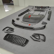 DRY CARBON BODY KIT for BENTLEY CONTINENTAL GT GTC COUPE CONVERTIBLE 2024+ FORZA PERFORMANCE custom fit Mansory Style

Set includes:
Front Lip
Front Bumper Canards
Front Bumper Air Intake Trims
Front Bumper Grille
Hood Bonnet
Side Mirror Covers
Side Strips
Side Skirts
C-Pillar Panel
Roof Spoiler
Decklid Spoiler
Ducktail Spoiler
Rear Diffuser

Material: Dry Carbon

NOTE: Professional installation is required.