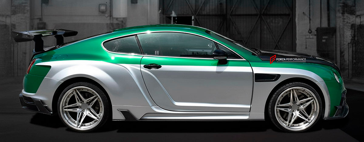 CARBON BODY KIT for Bentley Continental GT II 2011 - 2018
Set includes:

Front Bumper
Hood Bonnet
Front Fenders
Door Panels
Side Skirts
Rear Wing Spoiler
Ducktail Spoiler
Rear Bumper
Rear Diffuser
Material: Carbon

NOTE: Professional installation is required.

