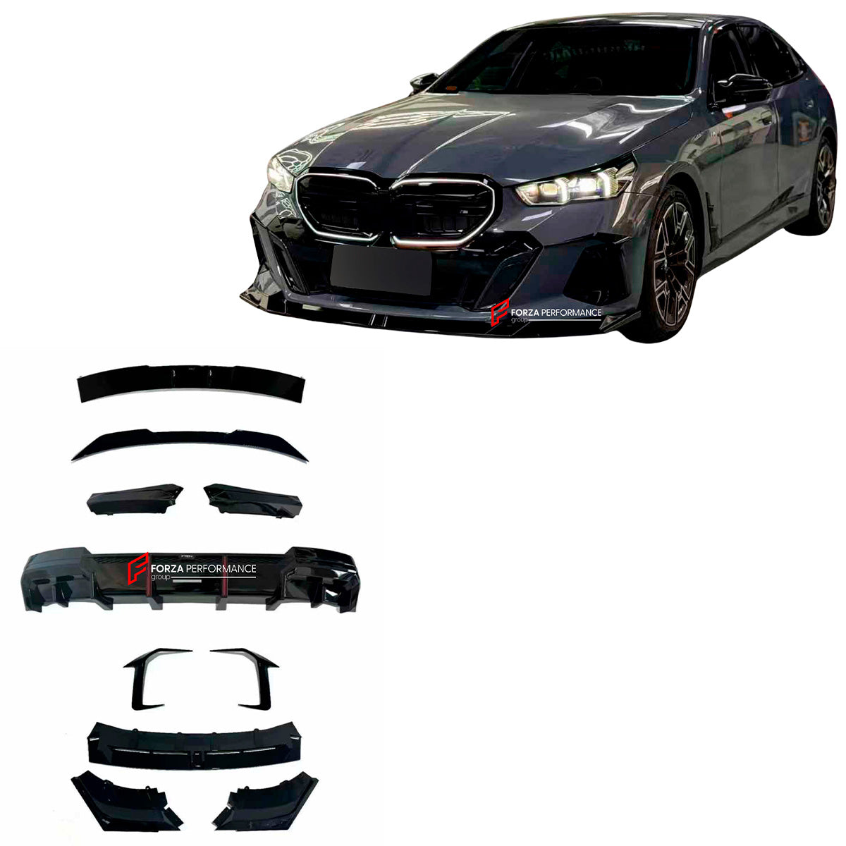 CARBON BODY KIT for BMW 5 SERIES G60 2023+

Set includes:


Front Lip
Front Air Vent Covers
Roof Spoiler
Rear Spoiler
Rear Diffuser

Material: Carbon Fiber

Note: Professinal installation is required