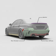 CARBON BODY KIT for BMW 5 SERIES VI F10 F18 2009 - 2017
Set includes:

Front Bumper
Front Bumper Fins
Front Lip
Side Skirts
Ducktail Spoiler
Rear Diffuser
Rear Bumper
Material: Carbon

NOTE: Professional installation is required.