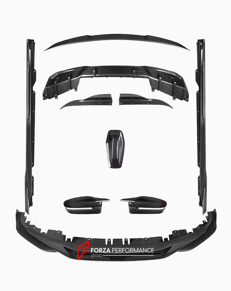 CARBON BODY KIT for BMW i4 2021+  Set includes:  Front Lip Side Skirts Rear Diffuser Rear Spoiler Side Mirrors Aerial