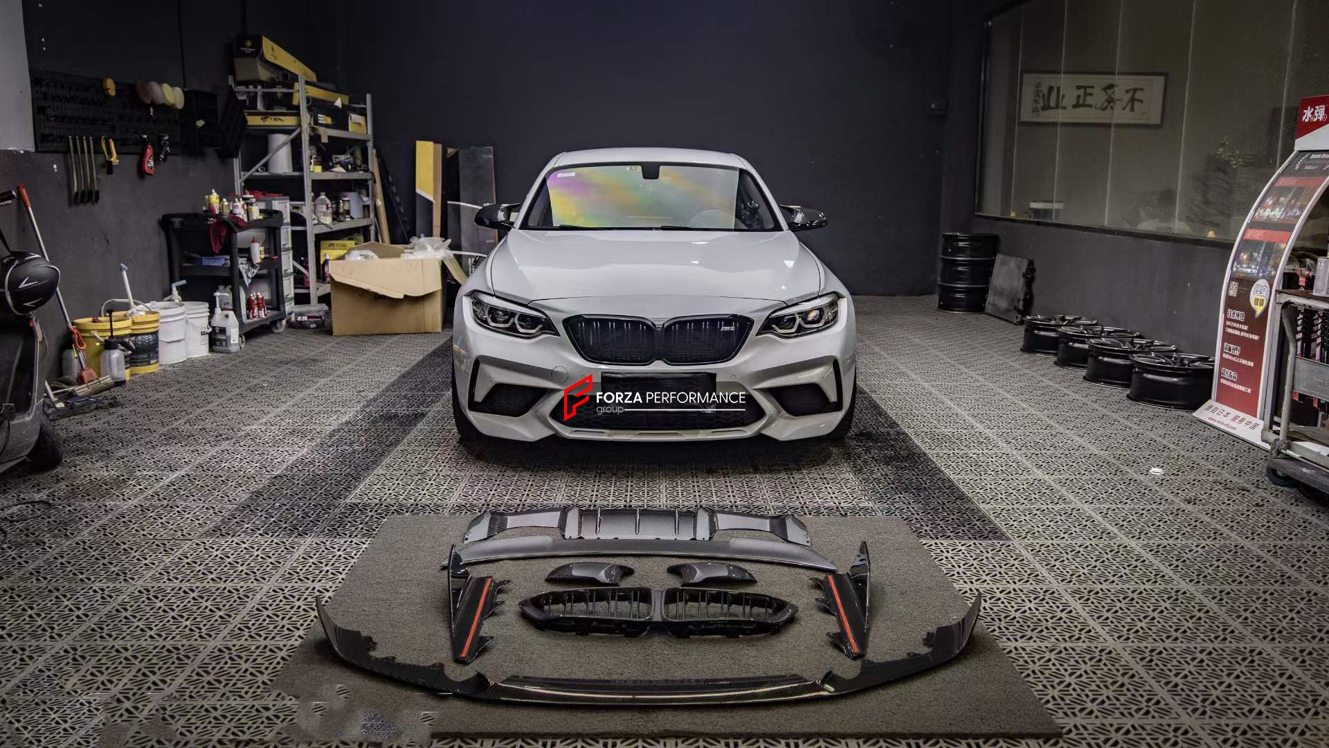 CARBON BODY KIT for BMW M2 F87 2017 - 2021  Set includes:  Front Lip Front Grille Side Mirrors Side Skirts Top Aerial Rear Diffuser Rear Spoiler