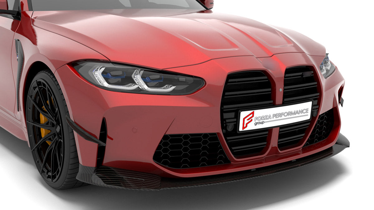 CARBON BODY KIT for BMW M3 G80 G81 2020+
Set includes:

Front Lip
Front Bumper Fins
Front Fender Vents
Side Skirts
Roof Spoiler
Ducktail Spoiler
Rear Diffuser
Material: Carbon

NOTE: Professional installation is required.