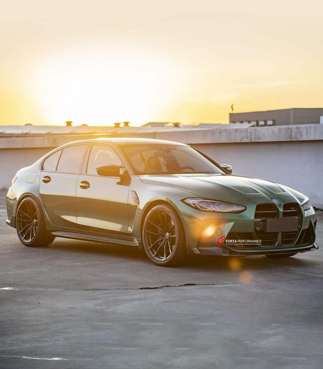 CARBON BODY KIT for BMW M3 G82 M4 G80 2021 - 2024 FORZA PERFORMANCE Custom fit Dry Carbon Achen Cybe Achencybe Design Style
Set includes:

Front Lip
Front Grille
Hood Bonnet Trim
Rear Diffuser
Rear Spoiler
Material: Carbon

NOTE: Professional installation is required.