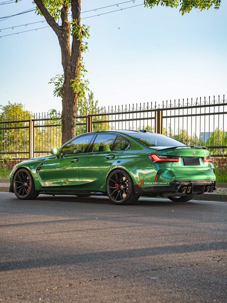 CARBON BODY KIT for BMW M3 G82 M4 G80 2021 - 2024 FORZA PERFORMANCE Custom fit Dry Carbon Achen Cybe Achencybe Design Style
Set includes:

Front Lip
Front Grille
Hood Bonnet Trim
Rear Diffuser
Rear Spoiler
Material: Carbon

NOTE: Professional installation is required.