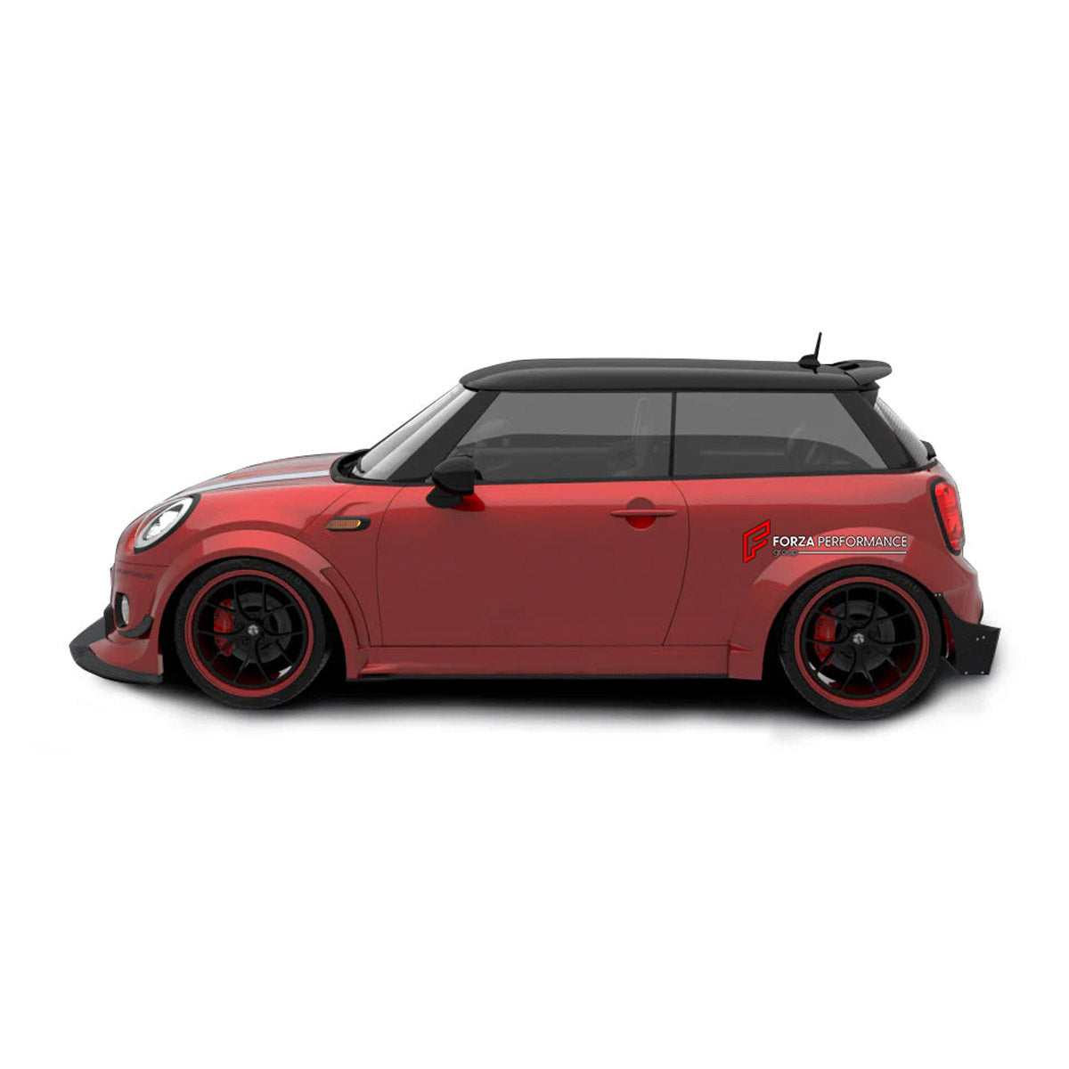 CARBON BODY KIT for BMW Mini Cooper III 2014 - 2021
Set includes:

Front Lip
Front Bumper Fins
Front Fenders
Side Skirts
Rear Fenders
Rear Diffuser
Rear Bumper
Material: Carbon

NOTE: Professional installation is required.