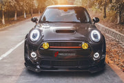 CARBON BODY KIT for BMW Mini Cooper III 2014 - 2021
Set includes:

Front Lip
Front Bumper Fins
Front Fenders
Side Skirts
Rear Fenders
Rear Diffuser
Rear Bumper
Material: Carbon

NOTE: Professional installation is required.
