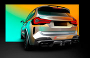 CARBON BODY KIT for BMW X3 G01 iX3 G08 M40i 30i XDRIVE 2021 - 2025 FORZA PERFORMANCE Custom fit Dry Carbon Achen Cybe Achencybe Design Style
Set includes:

Front Lip
Rear Diffuser (standard or extended design — your choice)
Roof Spoiler
Material: Carbon

NOTE: Professional installation is required.