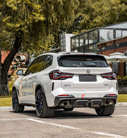 CARBON BODY KIT for BMW X3 G01 iX3 G08 M40i 30i XDRIVE 2021 - 2025 FORZA PERFORMANCE Custom fit Dry Carbon Achen Cybe Achencybe Design Style
Set includes:

Front Lip
Rear Diffuser (standard or extended design — your choice)
Roof Spoiler
Material: Carbon

NOTE: Professional installation is required.