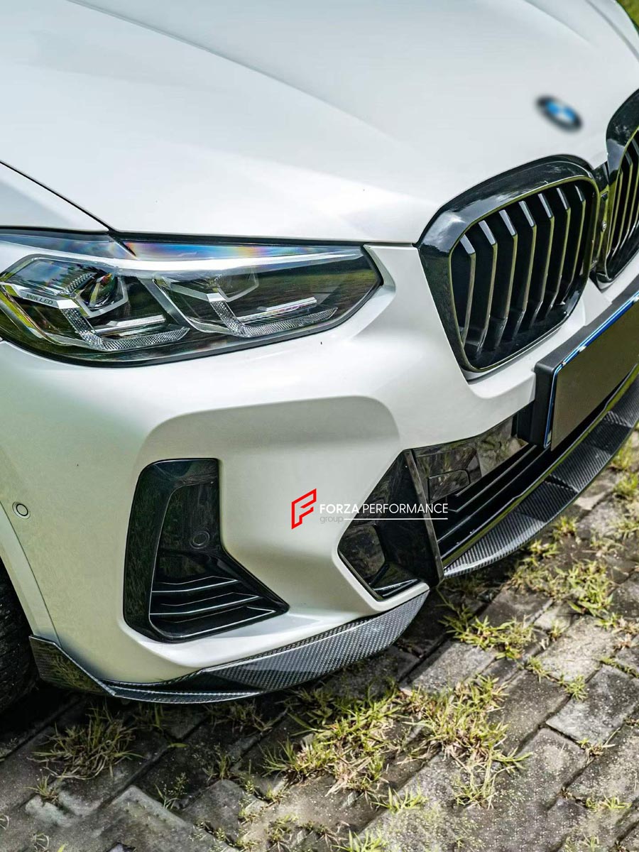 CARBON BODY KIT for BMW X3 G01 iX3 G08 M40i 30i XDRIVE 2021 - 2025 FORZA PERFORMANCE Custom fit Dry Carbon Achen Cybe Achencybe Design Style
Set includes:

Front Lip
Rear Diffuser (standard or extended design — your choice)
Roof Spoiler
Material: Carbon

NOTE: Professional installation is required.