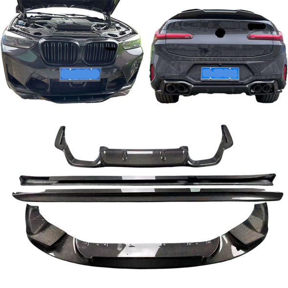 CONVERSION CARBON BODY KIT FOR BMW X4 G02 LCI UPGRADE TO X4M F98 LCI 2021+ FACELIFT

Set include:

Front Lip
Side Skirts
Rear Diffuser
Material: Carbon