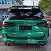 CARBON BODY KIT for BMW X5M F95 X6M F96 LCI 2023+

Set includes:
Front Lip
Front Bumper Air Vent Covers
Side Skirts
Roof Spoiler
Ducktail Spoiler
Rear Bumper Fins
Rear Diffuser

Material: Carbon

NOTE: Professional installation is required.