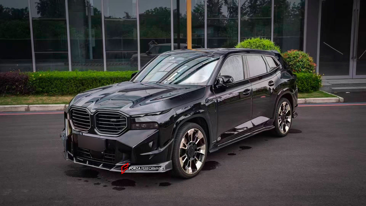 CARBON BODY KIT for BMW XM G09 2023+

Set includes:

Front Lip

Front Canards

Side Skirts
Rear Middle Spoiler
Roof Spoiler

Rear Diffuser


Material: Carbon Fiber

Note: Professional installation is required.