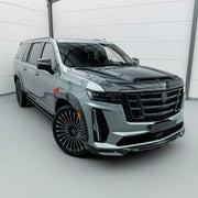 CARBON BODY KIT for Cadillac Escalade V 2021 - 2024
Set includes:

Front Lip
Front Fenders
Side Skirts
Rear Fenders
Rear Diffuser
Material: Carbon

NOTE: Professional installation is required.