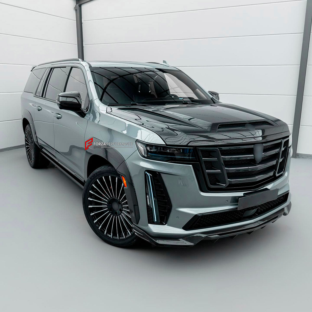 CARBON BODY KIT for Cadillac Escalade V 2021 - 2024
Set includes:

Front Lip
Front Fenders
Side Skirts
Rear Fenders
Rear Diffuser
Material: Carbon

NOTE: Professional installation is required.