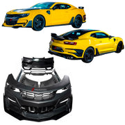 CARBON BODY KIT for Chevrolet Camaro VI 2016 - 2018
Set includes:

Front Bumper Assembly
Front Fenders
Side Skirts
Rear Wing Spoiler
Rear Bumper Assembly
Rear Diffuser
Material: Carbon, Plastic

NOTE: Professional installation is required.