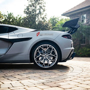 CARBON BODY KIT for Chevrolet Corvette C8 Z06 2020+
Set includes:

Front Lip
Hood Bonnet
Engine Cover
Engine Cover Lid
Rear Spoiler Wing
Rear Fenders
Rear Bumper Assembly
Rear Diffuser
Material: Carbon

NOTE: Professional installation is required.
