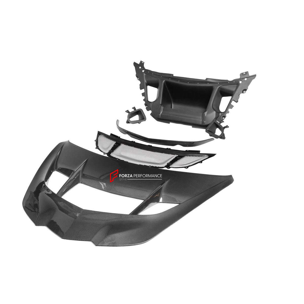 CARBON BODY KIT for Chevrolet Corvette C8 Z06 2020+
Set includes:

Front Lip
Hood Bonnet
Engine Cover
Engine Cover Lid
Rear Spoiler Wing
Rear Fenders
Rear Bumper Assembly
Rear Diffuser
Material: Carbon

NOTE: Professional installation is required.