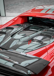 CARBON BODY KIT for FERRARI 296 GTB/GTS  Set includes: Front Lip Front Bumper Air Vent Covers Hood Panel Trim Fender Vents Side Skirts Side Air Vent Covers Engine Cover Rear Spoiler Rear Diffuser