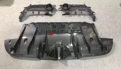 DRY CARBON FIBER REAR DIFFUSER SC Style for FERRARI 488 GTB 2015 - 2019