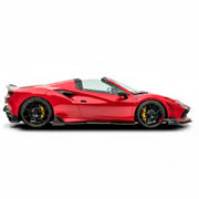 CARBON BODY KIT for Ferrari F8 2019 - 2022
Set includes:

Front Lip
Front Bumper Assembly
Side Skirts
Ducktail Spoiler
Rear Bumper Assembly
Rear Diffuser
Material: Carbon

NOTE: Professional installation is required.
