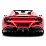 CARBON BODY KIT for Ferrari F8 2019 - 2022
Set includes:

Front Lip
Front Bumper Assembly
Side Skirts
Ducktail Spoiler
Rear Bumper Assembly
Rear Diffuser
Material: Carbon

NOTE: Professional installation is required.