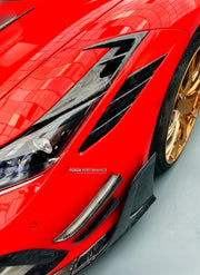 CARBON BODY KIT for Ferrari F8 2019 - 2022
Set includes:

Front Lip
Front Bumper Assembly
Side Skirts
Ducktail Spoiler
Rear Bumper Assembly
Rear Diffuser
Material: Carbon

NOTE: Professional installation is required.