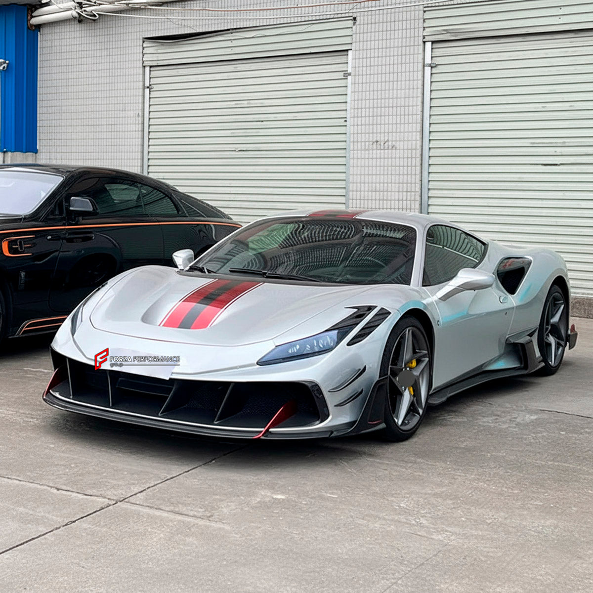 CARBON BODY KIT for Ferrari F8 2019 - 2022
Set includes:

Front Lip
Front Bumper Assembly
Side Skirts
Ducktail Spoiler
Rear Bumper Assembly
Rear Diffuser
Material: Carbon

NOTE: Professional installation is required.