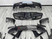 CARBON BODY KIT for Ferrari F8 2019 - 2022
Set includes:

Front Lip
Front Bumper Assembly
Side Skirts
Ducktail Spoiler
Rear Bumper Assembly
Rear Diffuser
Material: Carbon

NOTE: Professional installation is required.