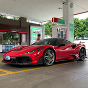 CARBON BODY KIT for Ferrari F8 2019 - 2022
Set includes:

Front Lip
Front Bumper Assembly
Side Skirts
Ducktail Spoiler
Rear Bumper Assembly
Rear Diffuser
Material: Carbon

NOTE: Professional installation is required.