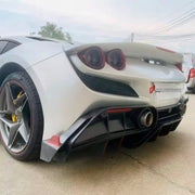 CARBON BODY KIT for Ferrari F8 2019 - 2022
Set includes:

Front Lip
Front Bumper Assembly
Side Skirts
Ducktail Spoiler
Rear Bumper Assembly
Rear Diffuser
Material: Carbon

NOTE: Professional installation is required.