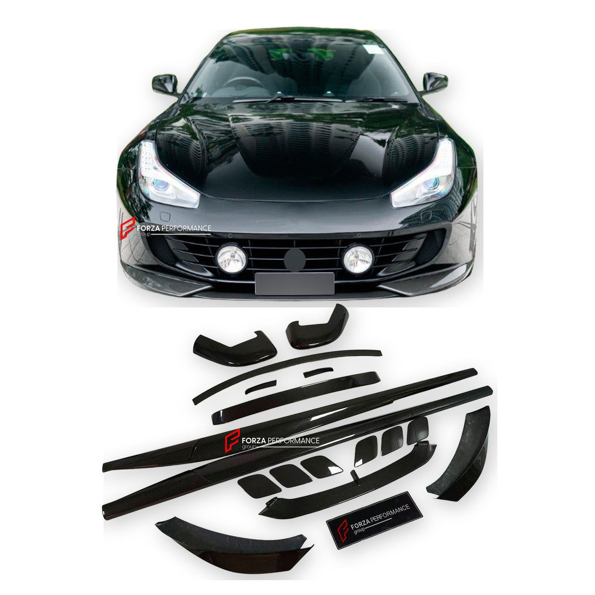 DRY CARBON BODY KIT for FERRARI GTC4 LUSSO 2016 - 2020

Set includes:

Front Lip
Front Strut
Front Fenders Air Vent Trims
Side Skirts
Roof Spoiler
Rear Spoiler
Rear Diffuser Add-Ons

Material: Dry Carbon Fiber

NOTE: Professional installation is required.

Contact us for pricing