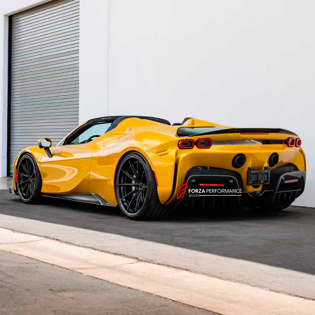 CARBON BODY KIT for FERRARI SF90 SPIDER

Set includes:


Front Lip
Hood Air Vent Trims
Fender Air Vent Trims
Side Skirts
Side Mirror Covers
Rear Spoiler
Rear Diffuser

Material: Carbon

NOTE: Professional installation is required.

Why “Contact Us for Pricing”?
