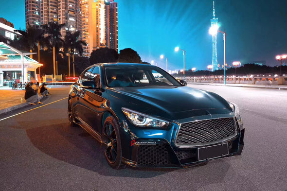 CARBON BODY KIT FOR INFINITI Q50 UPGRADE TO BLACK S 2014-2022