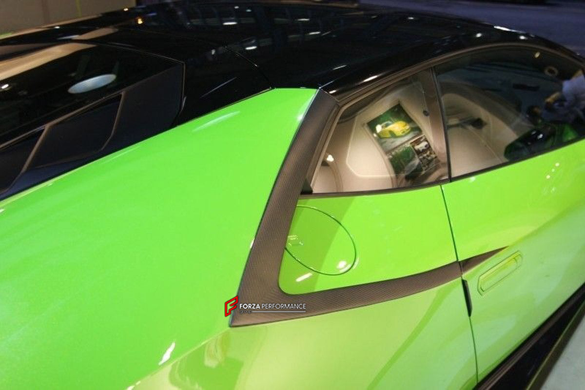 Carbon Body Kit for Lamborghini Huracan LP610
Set includes:

Front Lip Splitter
Rear Diffuser
Side Under Spoiler
Rear Wing Spoiler With Base
Side Skirt Air Scoop Covering Trim
Rear Fender Scoop Covering Trim
Material: Carbon

NOTE: Professional installation is required.