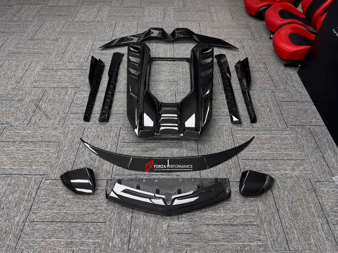 CARBON FRONT LIP for LAMBORGHINI REVUELTO 2023+

Set includes:

Front Lip
Mirror Covers
Side Skirts
Hood Trim
Rear spoiler
Rear Engine Lid
Rear Diffuser

Material:&nbsp;Carbon

NOTE: Professional installation is required.

Why “Contact Us for Pricing”?

We don’t display fixed prices because our goal is to offer you the most competitive deal possible. Product costs often decrease over time, and by requesting a quote, you’ll receive our most up-to-date price on market.

SECURED PAYMENT METHODS&nbsp;
PayPal (+